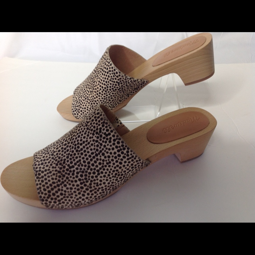 NIB Madewell Evelyn Slide Mule Spotted Calf Hair